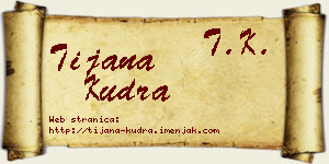Tijana Kudra vizit kartica